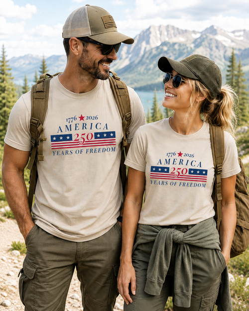 America 250 Years of Freedom Tee - Gildan G640 Adult Softstyle